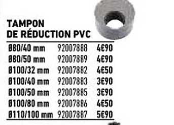 tampon de réduction pvc