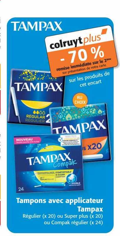 tampons avec applicateur tampax