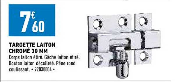 targette laiton chromé 30 mm