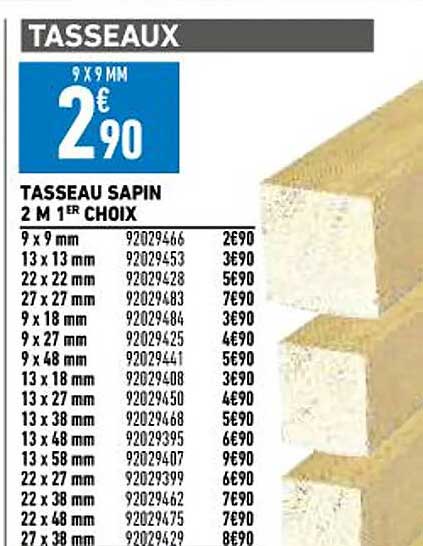tasseau sapin 2m 1er choix