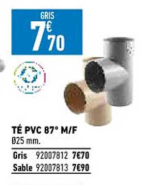té pvc 87° m-f