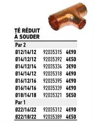 té réduit à souder