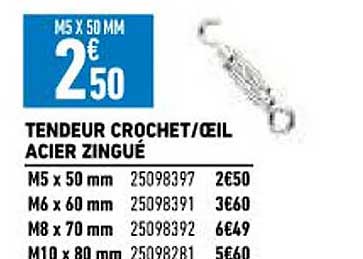 tendeur crochet-œil acier zingué