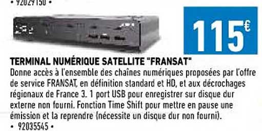 terminal numérique satellite "fransat"