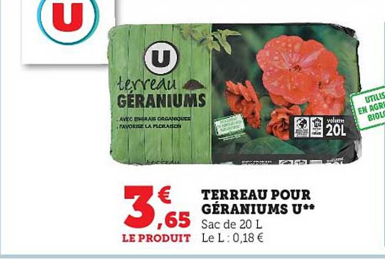 terreau pour géraniums u