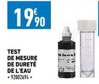 test de mesure de dureté de l'eau