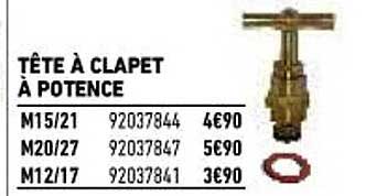 tête à clapet à potence