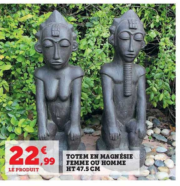 totem en magnésie femme ou homme ht 47.5cm