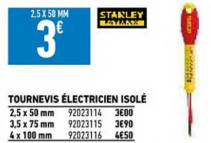 tournevis électricien isolé stanley