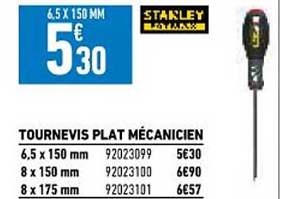 Tournevis Plat Mécanicien Stanley