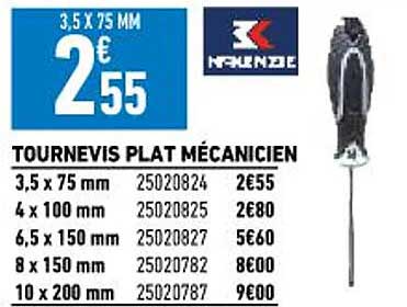 tournevis plat mécanicien