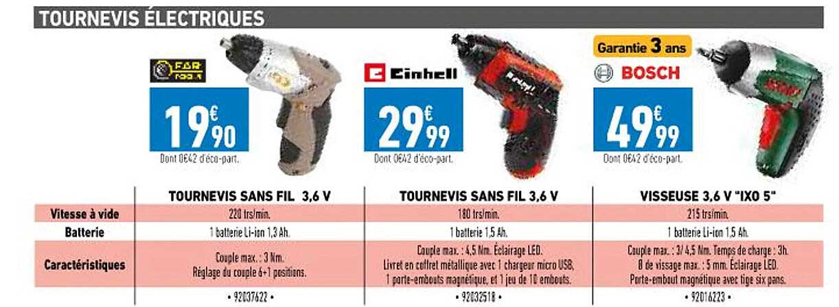 tournevis sans fil 3,6v far tool, tournevis sans fil 3,6v einhell, visseuse 3,6v "ixo 5" bosch