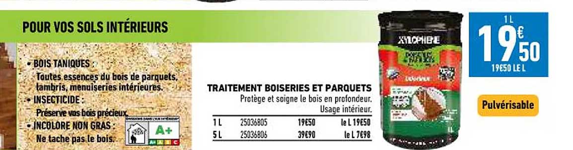 traitement boiseries et parquets xylophene