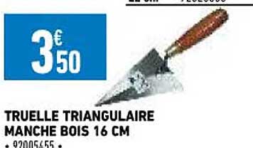 truelle triangulaire manche bois 16 cm