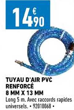 tuyau d'air pvc renforcé 8 mm x 13 mm