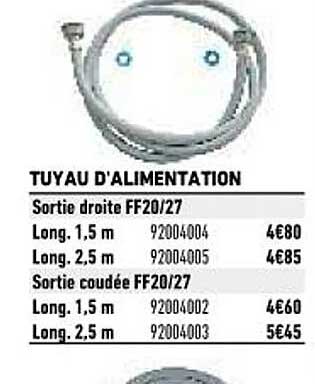tuyau d'alimentation