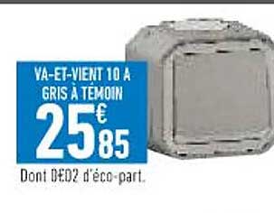 va-et-vient 10A gris à témoin