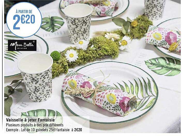 vaisselle à jeter fantaisie