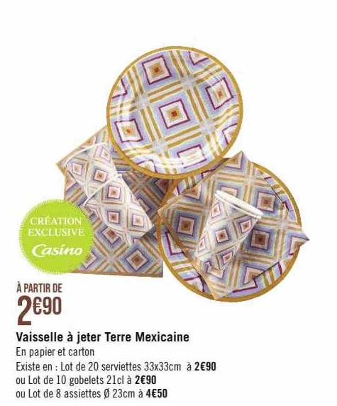vaisselle à jeter terre mexicaine