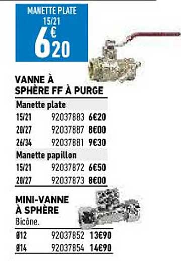 vanne à sphère ff à purge, mini-vanne à sphère