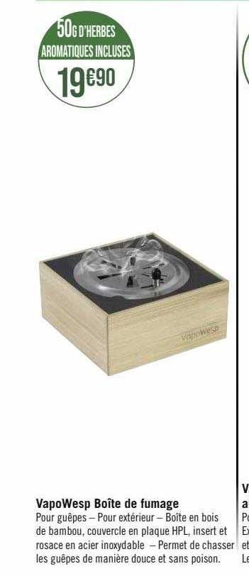 vapowesp boîte de fumage