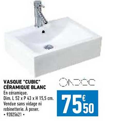 vasque "cubic" céramique blanc