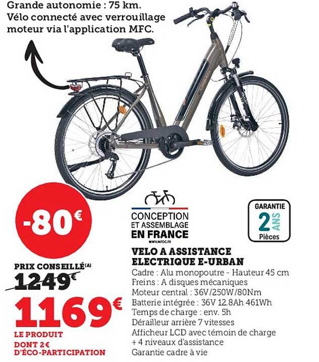 vélo à assistance électrique e-urban