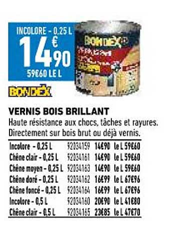 vernis bois brillant bondex