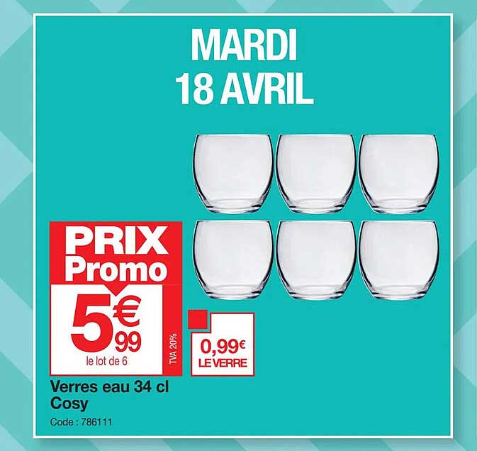 verres eau 34cl cosy