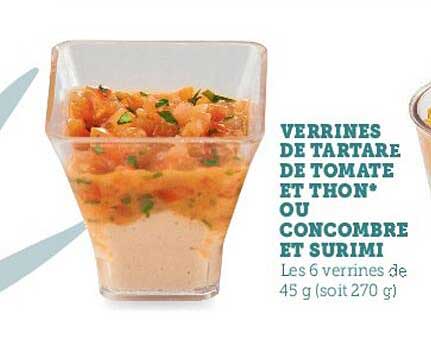 Verrines De Tartare De Tomate Et Thon Ou Concombre Et Surimi
