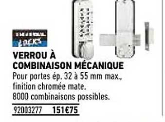 verrou à combinaison mécanique