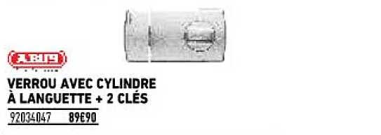 verrou avec cylindre à languette + 2 clés