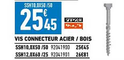 vis connecteur acier-bois