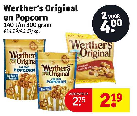werther's original en popcorn