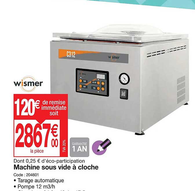 wismer machine sous vide à cloche