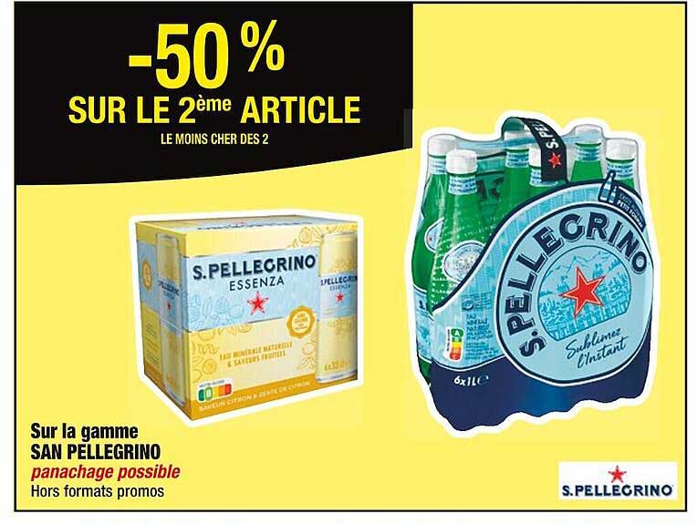 -50% sur le 2e sur la gamme san pellegrino