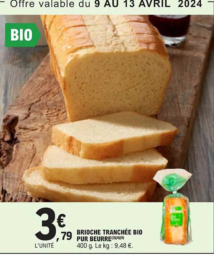 Brioche Tranchée Bio Pure Beurre