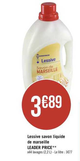 lessive savon liquide de marseille leader price