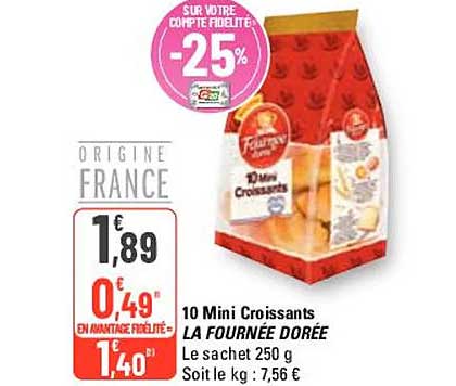 10 mini croissants la fournée dorée