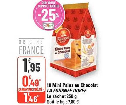 10 mini pains au chocolat la fournée dorée