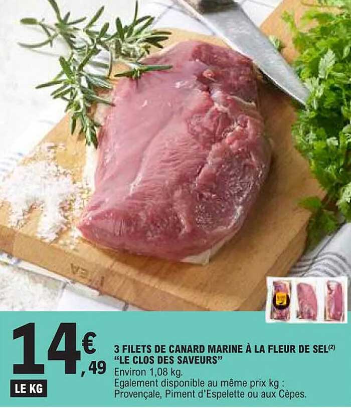 3 filets de canard marine à la fleur de sel "le clos des saveurs"