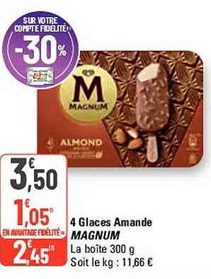 4 Glaces Amande Magnum