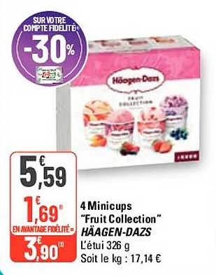 4 minicups "fruit collection" häagen-dazs"