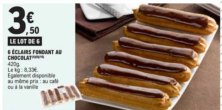 6 éclairs Fondant Au Chocolat