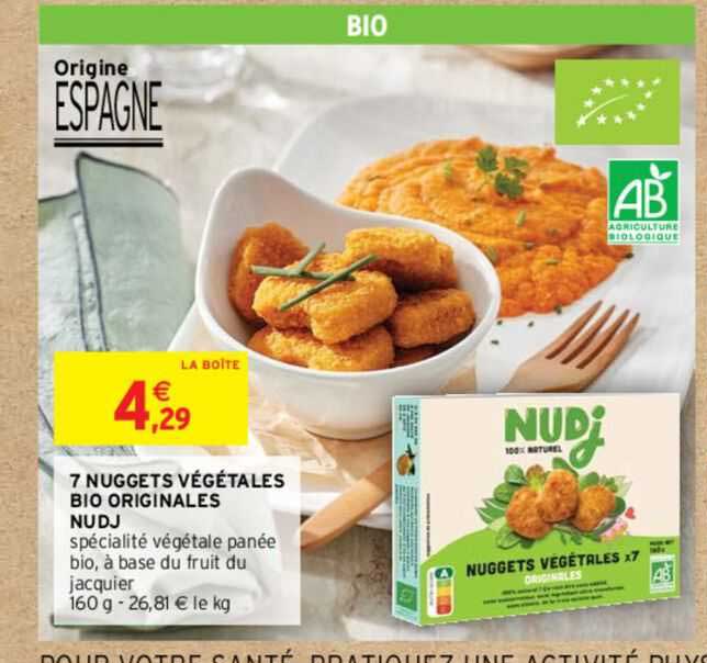 7 nuggets végétales bio originales nudj