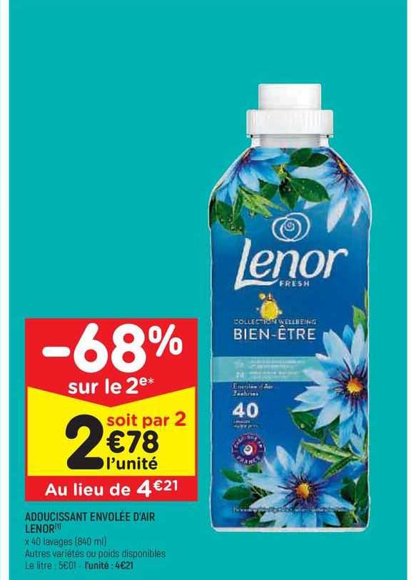 adoucissant envolée d'air lenor