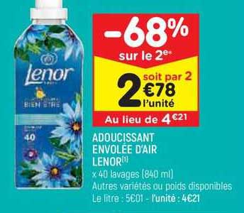 adoucissant envolée d'air lenor