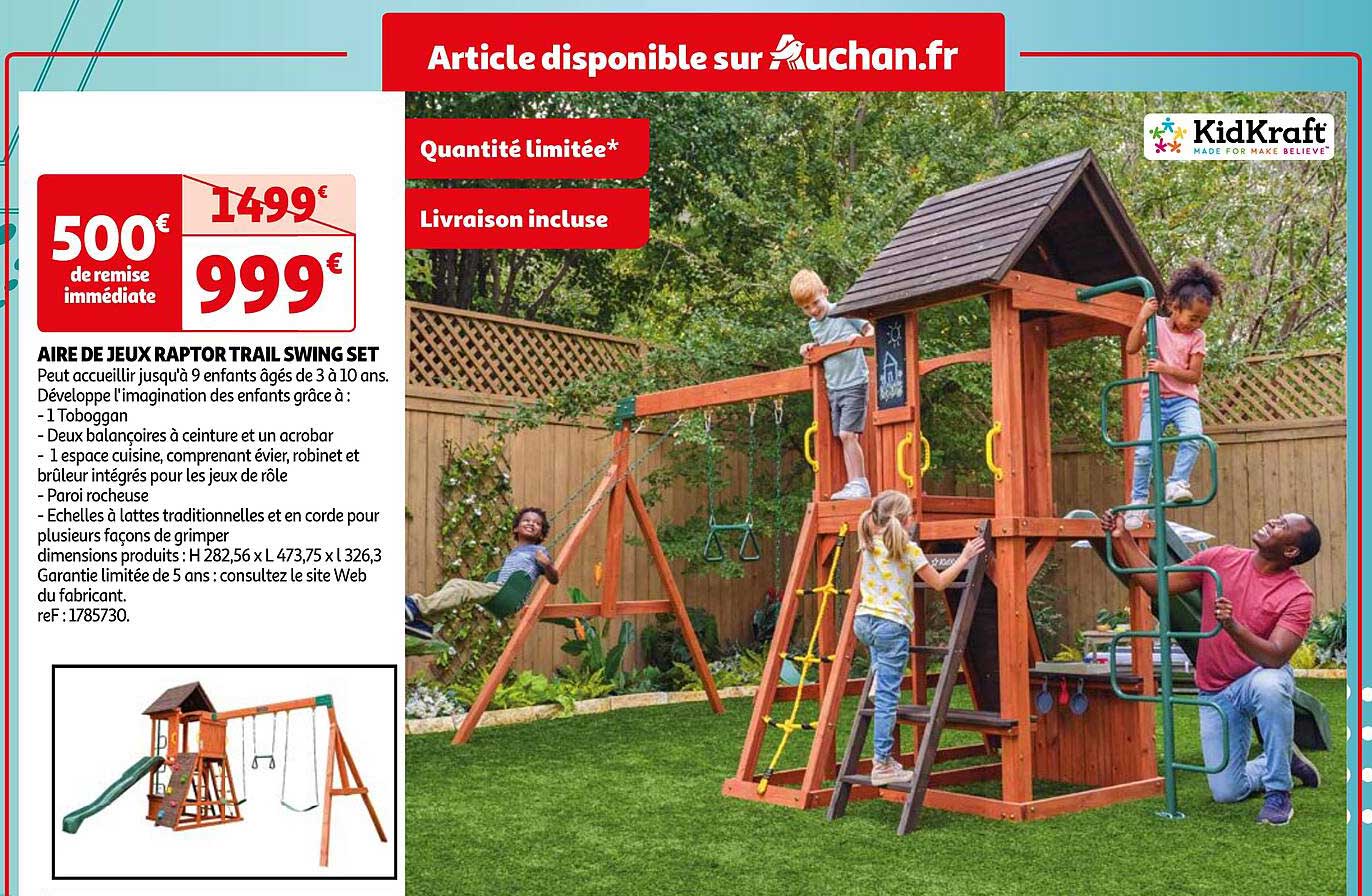 aire de jeu raptor trail swing set kidKraft