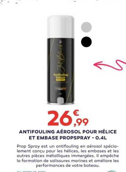 antifouling aérosol pour hélice et embase propspray - 0.4 l