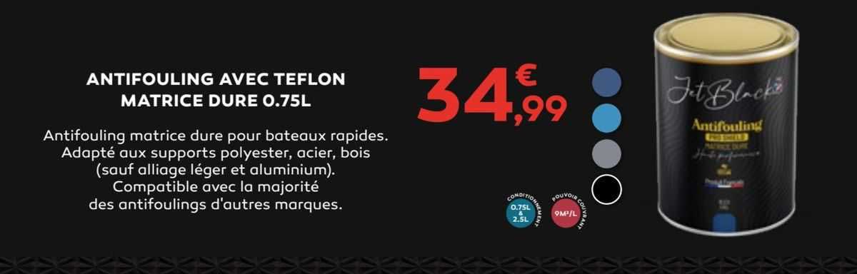 antifouling avec teflon matrice dure 0.75 l